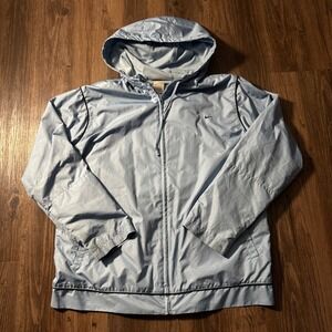 Nike Women's‎ Light Blue Hooded Windbreaker Jacket Size L Athletic